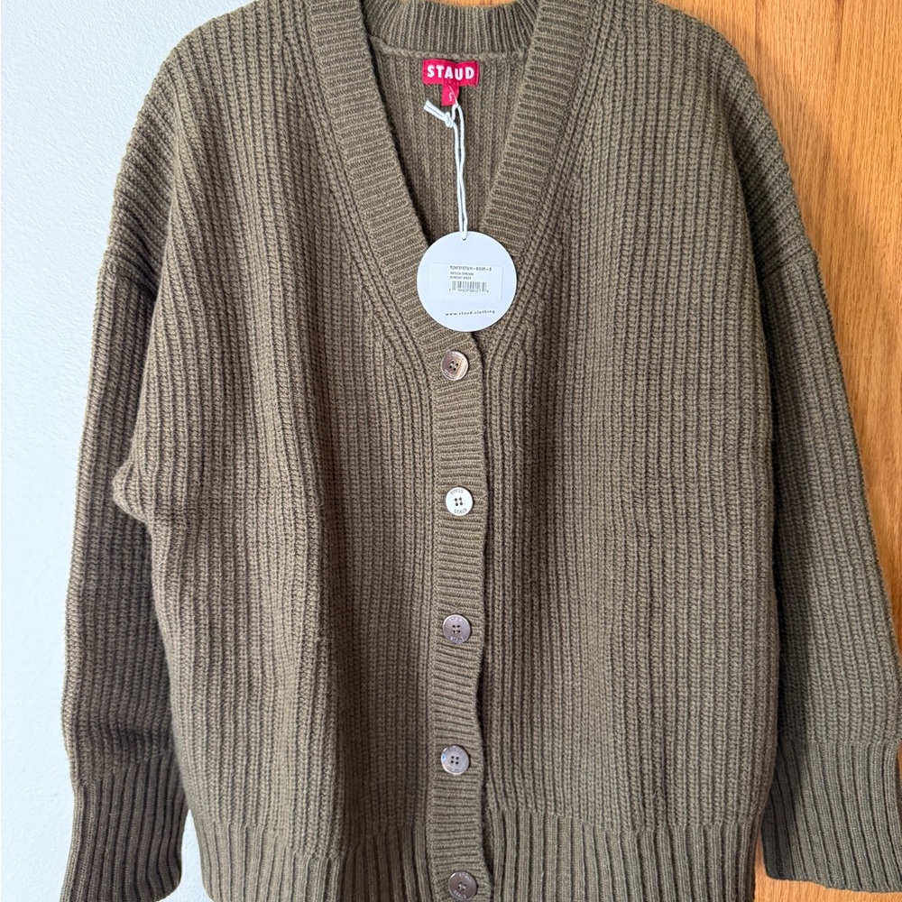 NWT STAUD Matilda Cardigan - Sergeant Green